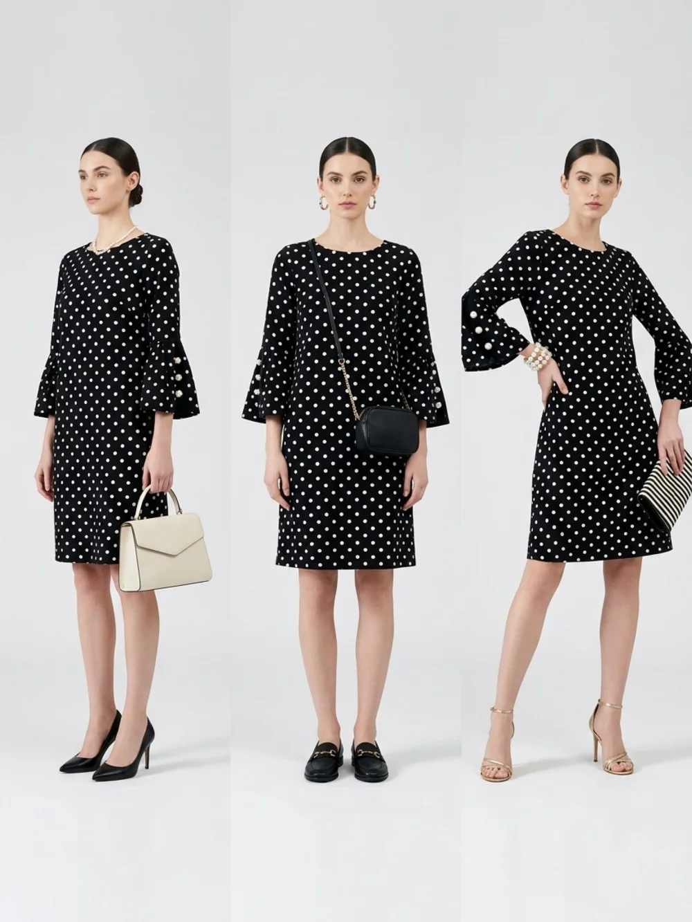Shelby & Palmer Black Dress with White Polka Dots